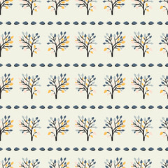 Midcentury modern floral vector endless vector pattern. Organic summer gender neutral 70s matisse wallpaper. 