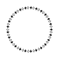 Fototapeta premium circle frame, hand draw sketch doodle at white