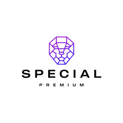 lion head modern logo vector icon illustration