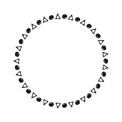 circle frame, hand draw sketch doodle at white