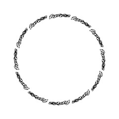 circle frame, hand draw sketch doodle at white