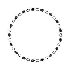 circle frame, hand draw sketch doodle at white