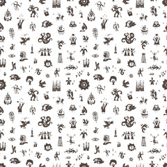 fairy tale  seamless vector background, vector illustration silhouettes