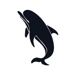 Silhouette, stencil of a marine mammal dolphin. Vector graphics.