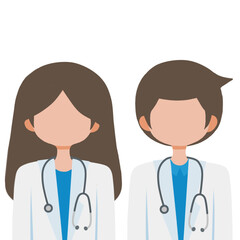 Obraz premium illustration image of male and female doctor avatar icons