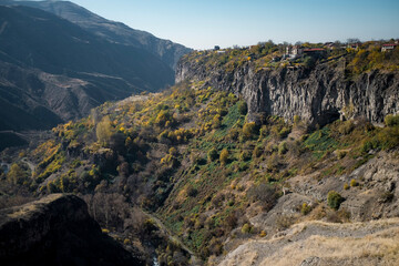Landscape of rocks in the mountains of Armenia.