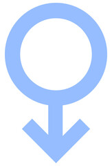 Male gender symbol sign. Male icon isolated on white background.