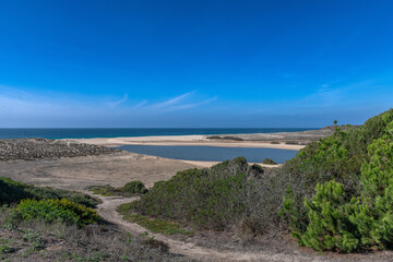 Fototapeta na wymiar View of the beach and lagoon of Melides, Alentejo, Portugal