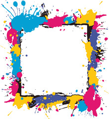 Colorful splatter frame border