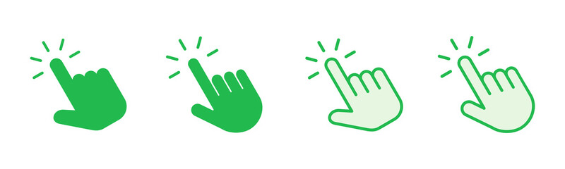 Obraz premium Hand click icon set. pointer icon vector. hand cursor icon vector