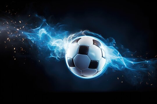 Radiant Soccer Magic: Experience the magic of soccer captured in a radiant glow, as the ball takes center stage under the spell of sports luminosity.