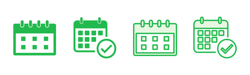 Calendar icon set. Calender symbol. calendar vector icon