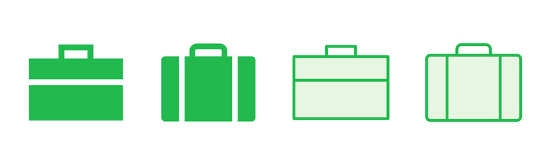 Briefcase icon set. suitcase icon. luggage symbol.