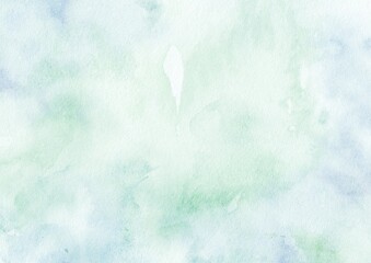Green watercolor stain on paper background texture, pastel watercolor design for template