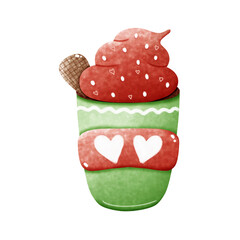 strawberry in a glass