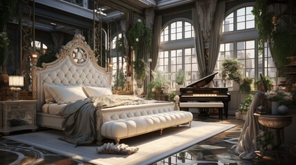 Showcase the charm of luxury with a captivating and inviting bedroom scene.