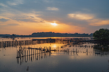 群馬　多々良沼の夕景