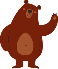 Fototapeta premium Bear Animal Waving