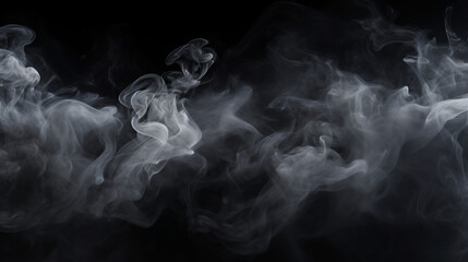 Obraz premium Thick and whispy smoke black background graphic resource, background, wallpaper, resource background