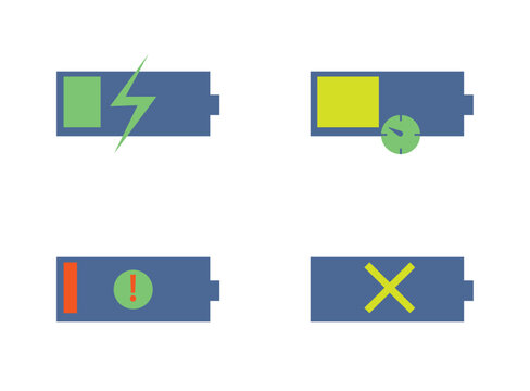 Icon design of batteries of various types