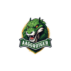 Crocodile sports mascot logo flat vector design