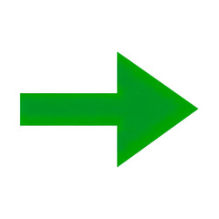 green arrow isolated on white, png 