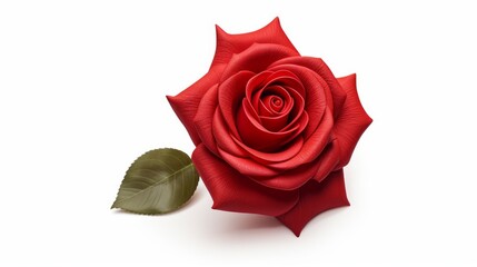 close-up of a  styled red rose isolated on a white background  AI generated illustration