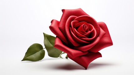 close-up of a  styled red rose isolated on a white background  AI generated illustration