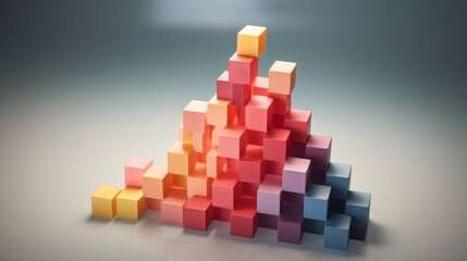 column of  blocks representing a multi-tier business hierarchy  AI generated illustration