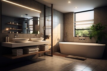 Contemporary style bathroom interior