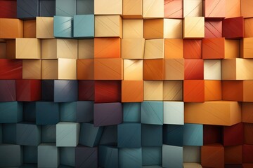 background of wooden rectangles of different colors