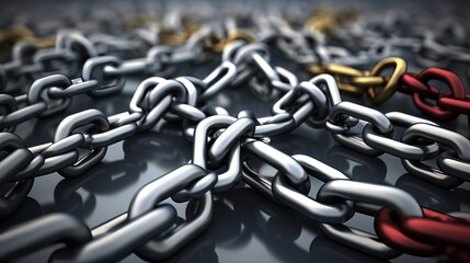 picture of a chain with each link as a different business element  -  AI generated illustration
