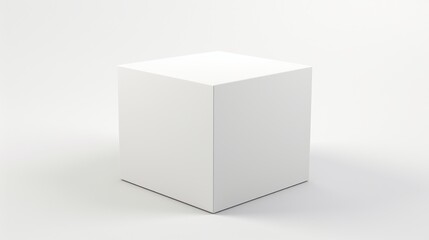 simplistic  styled cube shape on a white background  AI generated illustration - obrazy, fototapety, plakaty
