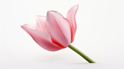 single  styled tulip bloom isolated on a white background AI generated illustration
