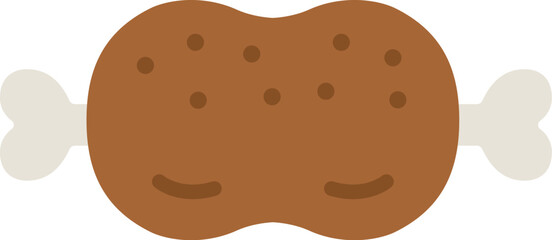 骨付き肉のアイコンのイラスト