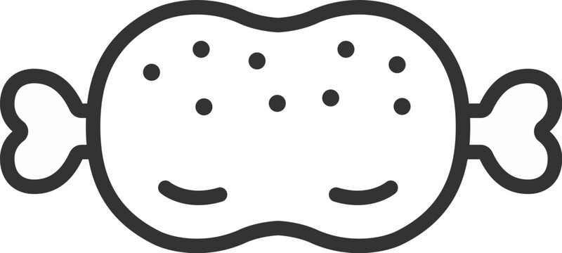 recommend clip art: 骨付き肉のアイコン（線画）のイラスト