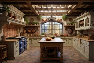 Fotobehang English country style kitchen interior © kramynina