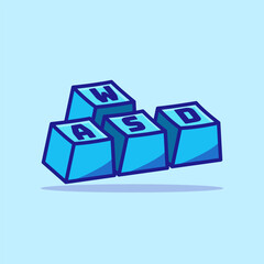 Keyboard Button WASD key caps, computer cybersport gaming illustration