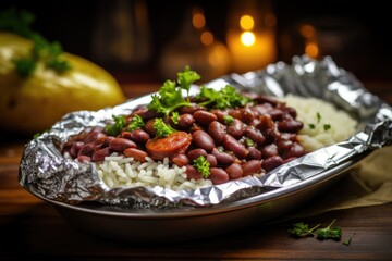 Foil Packet Red Beans and Rice. Mardi Gras food