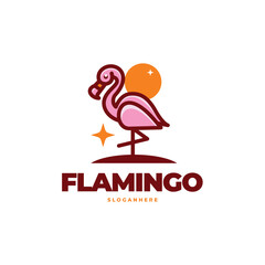 Flamingo modern logo vector