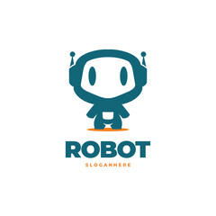 cute robot modern logo mascot