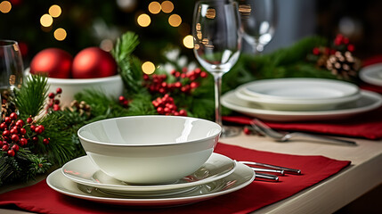Setting the table to celebrate Christmas