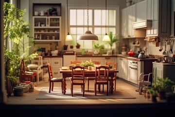 Obraz premium Grandmillennial design kitchen interior