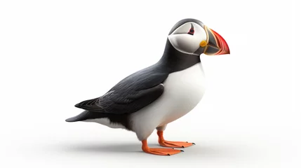 Fototapete Papageientaucher Puffin isolated on white background