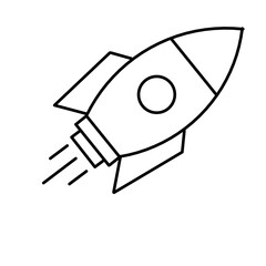 rocket icon on white background
