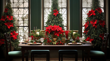 Fototapeta na wymiar Setting the table is the perfect way to celebrate Christmas