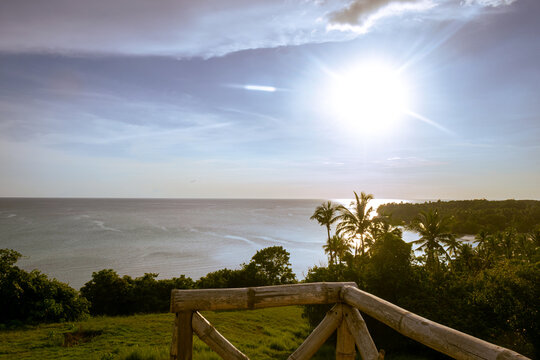 Sunset over the sea by the balcony. Looc, Romblon, Philippines