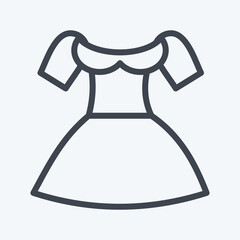 Icon Dirndl. suitable for education symbol. line style. simple design editable. design template vector. simple illustration