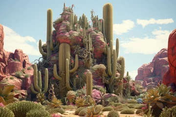 Wandcirkels tuinposter Huge cactus background © kramynina