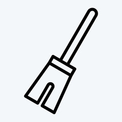Icon Broom. suitable for Halloween symbol. line style. simple design editable. design template vector. simple illustration